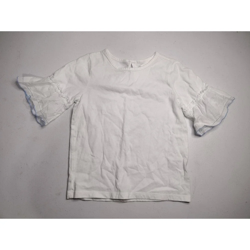 Janie‎ and Jack White Ruffle Sleeve Top Size 6 Kids